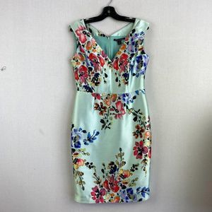 SANDRA AUGELAZZI Blue Floral Print Dress